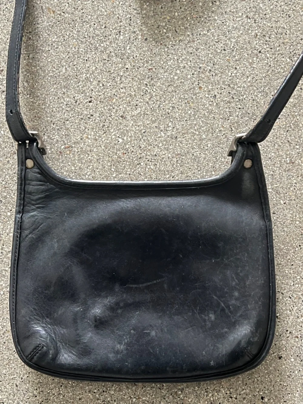 Coach Black Leather Crossbody with Silver Studs